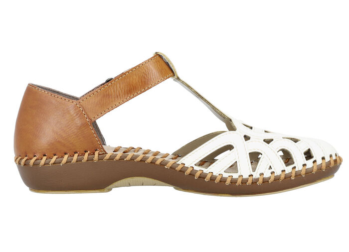 Rieker Sandale mit Klettverschluss CREME-COGNAC